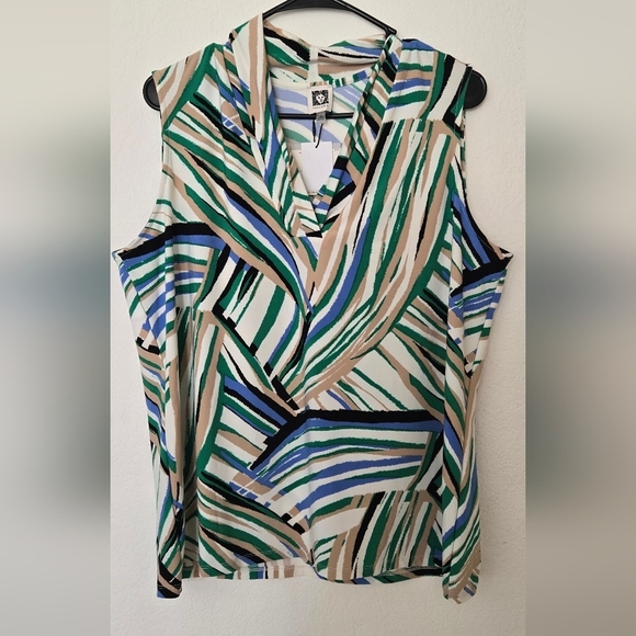 Anne Klein Tops - Anne Klein Multicolor Striped Sleeveless Blouse
